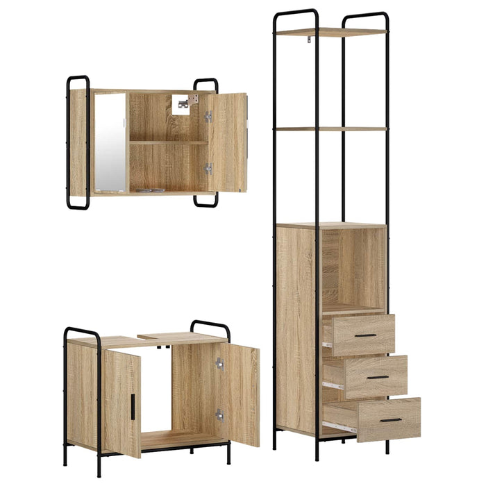 Set dulap baie 3 buc. Stejar Sonoma 40 x 36 x 200,5 cm WALTI