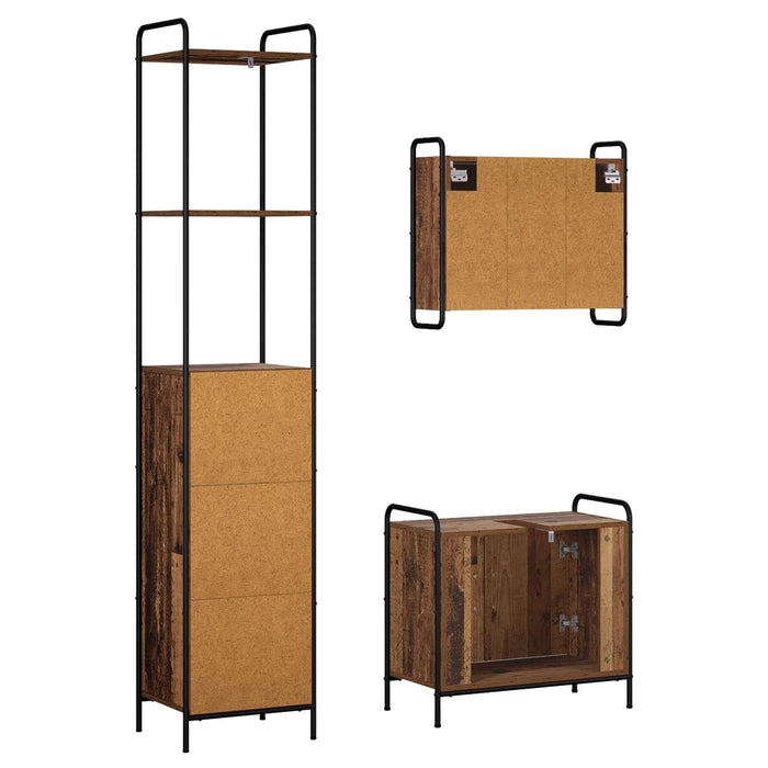 Set dulap baie 3 buc. Lemn vechi 40 x 36 x 200,5 cm WALTI