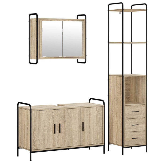 Set dulap baie 3 buc. Stejar Sonoma 40 x 36 x 200,5 cm WALTI