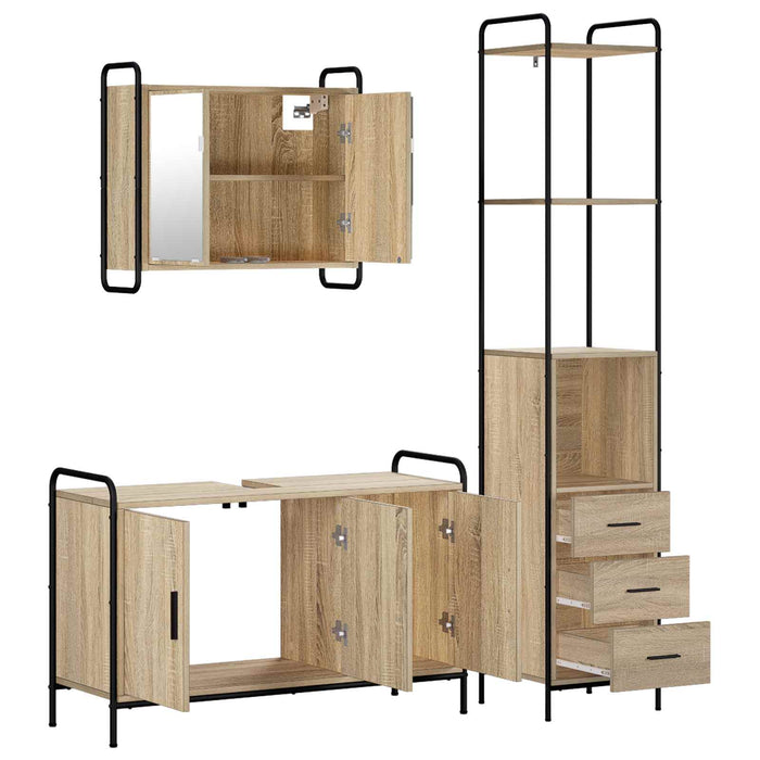 Set dulap baie 3 buc. Stejar Sonoma 40 x 36 x 200,5 cm WALTI