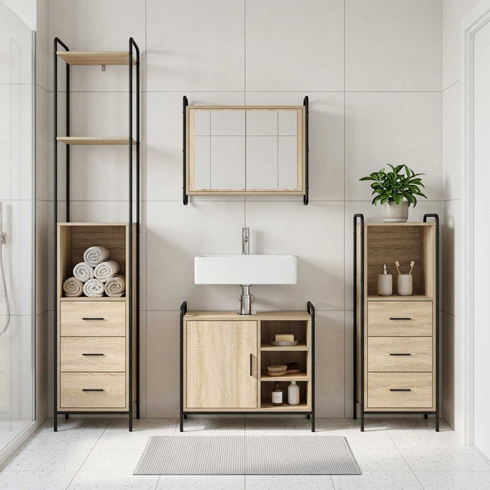 Set dulap baie 3 buc. Stejar Sonoma 40 x 36 x 200,5 cm WALTI