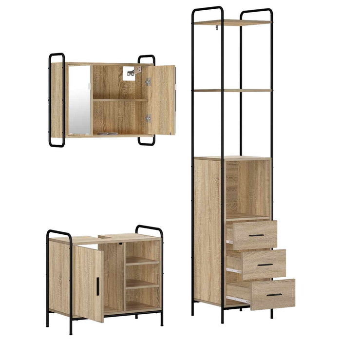 Set dulap baie 3 buc. Stejar Sonoma 40 x 36 x 200,5 cm WALTI