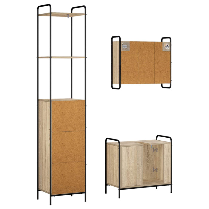 Set dulap baie 3 buc. Stejar Sonoma 40 x 36 x 200,5 cm WALTI