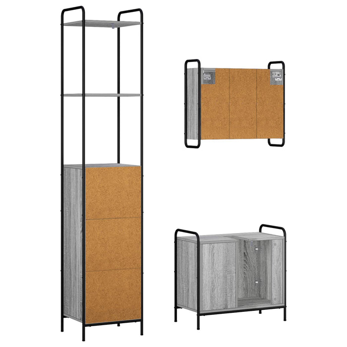 Set dulap baie 3 buc. Sonoma gri 40 x 36 x 200,5 cm WALTI