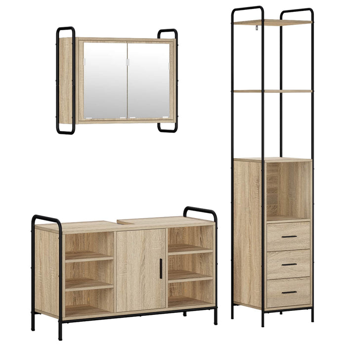 Set dulap baie 3 buc. Stejar Sonoma 40 x 36 x 200,5 cm WALTI