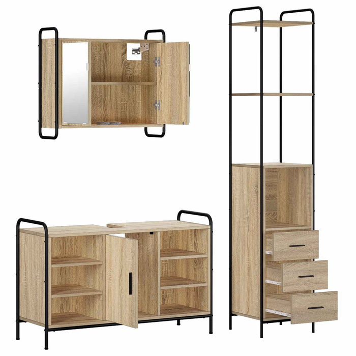 Set dulap baie 3 buc. Stejar Sonoma 40 x 36 x 200,5 cm WALTI