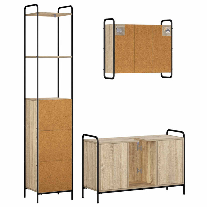 Set dulap baie 3 buc. Stejar Sonoma 40 x 36 x 200,5 cm WALTI