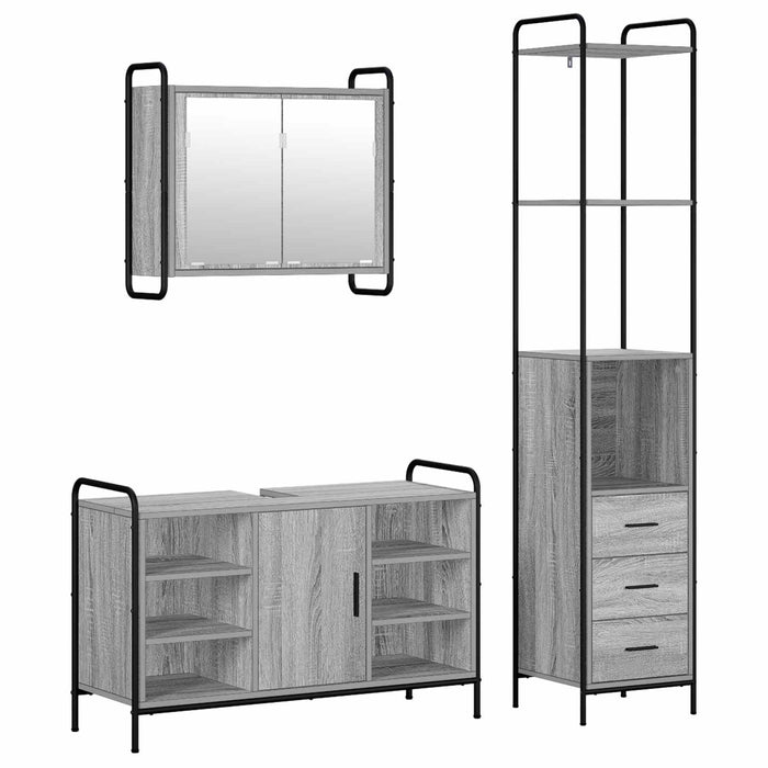 Set dulap baie 3 buc. Sonoma gri 40 x 36 x 200,5 cm WALTI