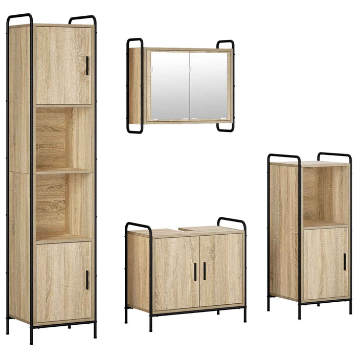 Set dulap baie 4 buc. Stejar Sonoma 40 x 36 x 181 cm WALTI