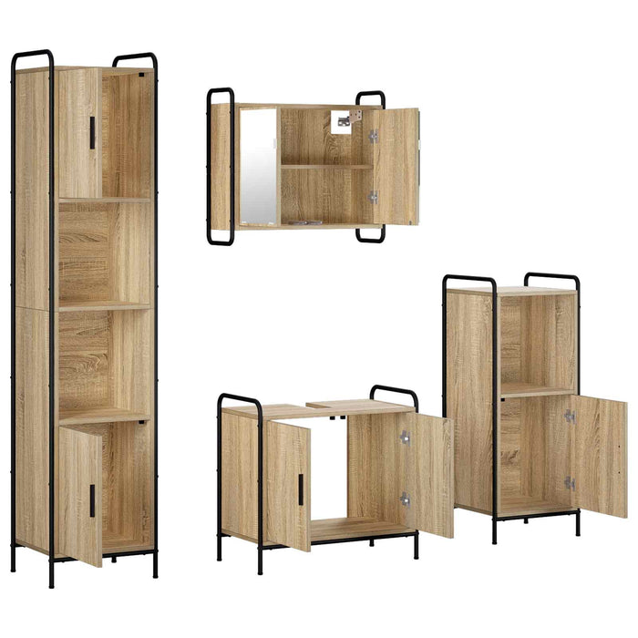 Set dulap baie 4 buc. Stejar Sonoma 40 x 36 x 181 cm WALTI