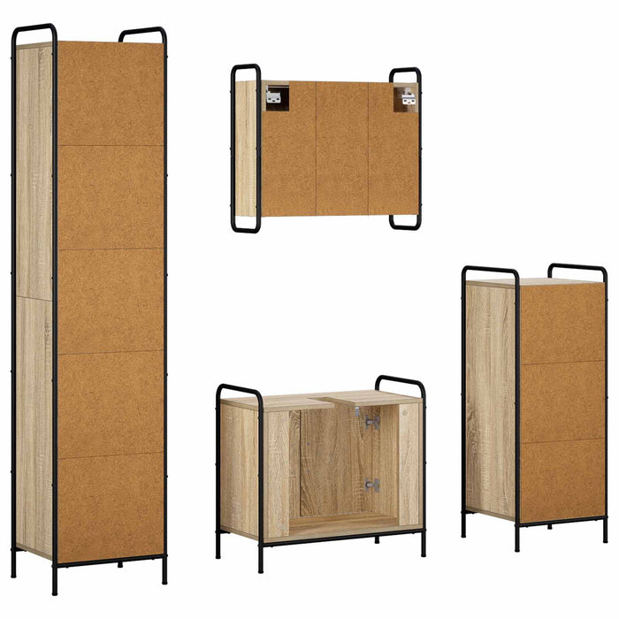 Set dulap baie 4 buc. Stejar Sonoma 40 x 36 x 181 cm WALTI