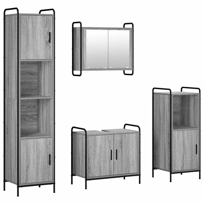 Set dulap baie 4 buc. Sonoma gri 40 x 36 x 181 cm WALTI