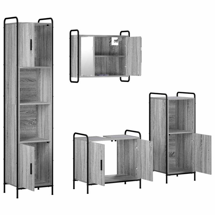 Set dulap baie 4 buc. Sonoma gri 40 x 36 x 181 cm WALTI