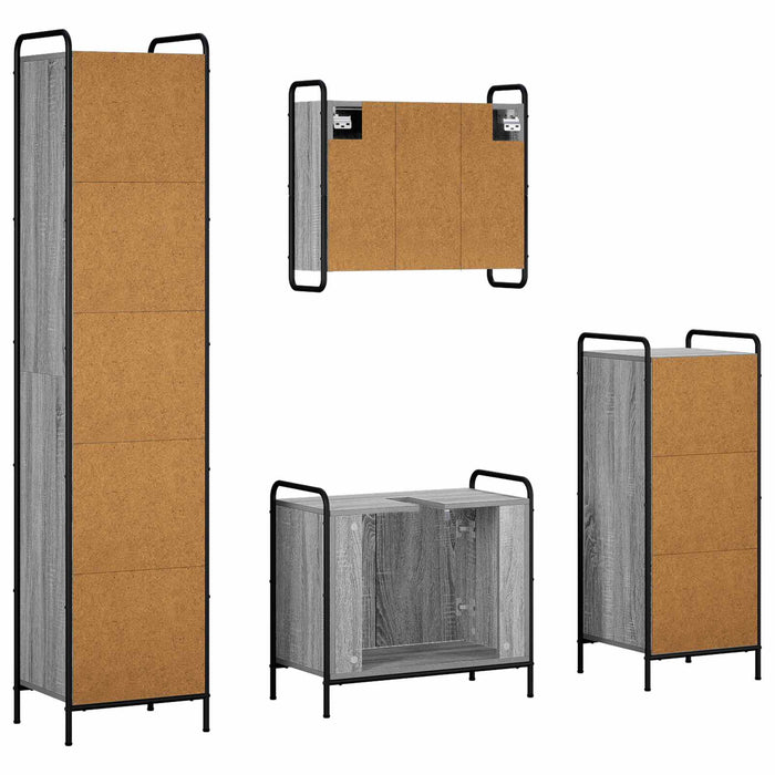 Set dulap baie 4 buc. Sonoma gri 40 x 36 x 181 cm WALTI