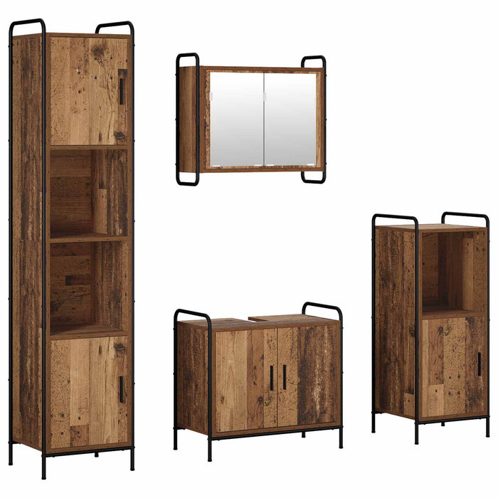 Set dulap baie 4 buc. Lemn vechi 40 x 36 x 181 cm WALTI