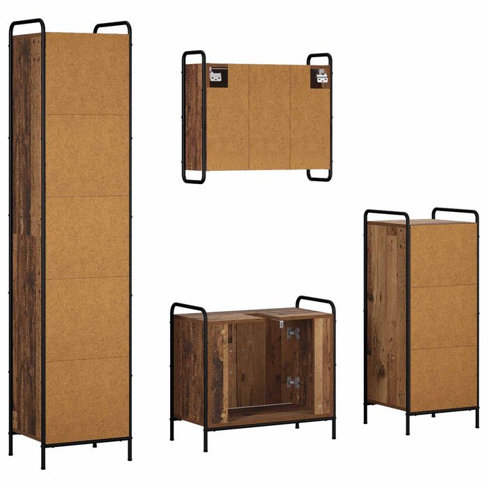 Set dulap baie 4 buc. Lemn vechi 40 x 36 x 181 cm WALTI
