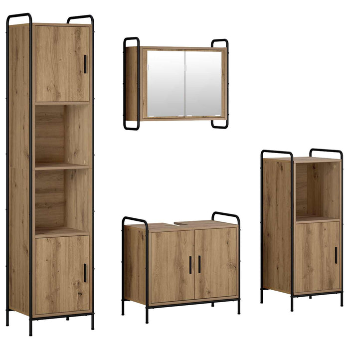 Set dulap baie 4 buc. Stejar Artizanal 40 x 36 x 181 cm WALTI