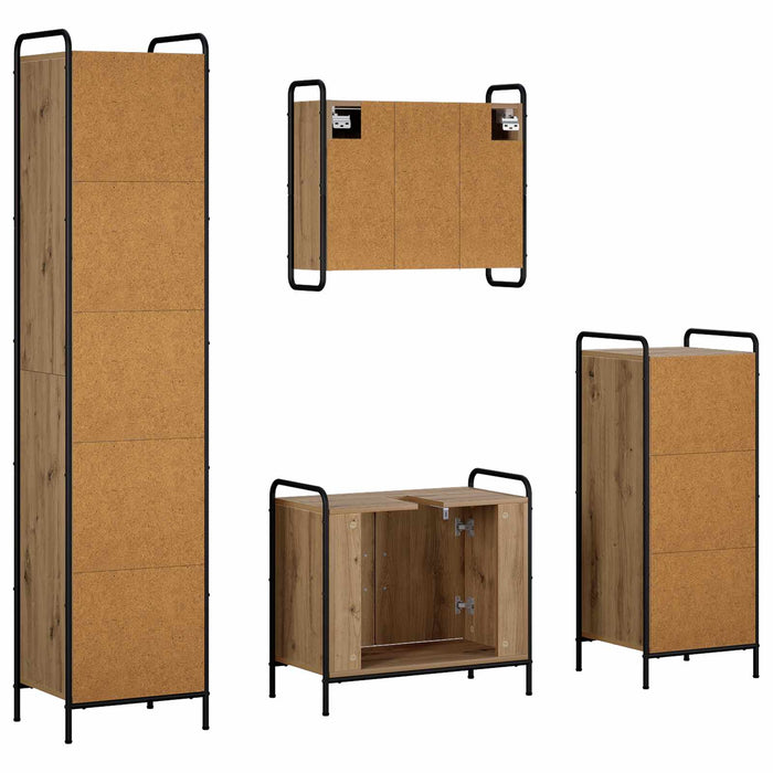 Set dulap baie 4 buc. Stejar Artizanal 40 x 36 x 181 cm WALTI