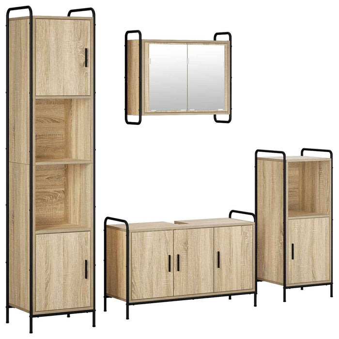 Set dulap baie 4 buc. Stejar Sonoma 40 x 36 x 181 cm WALTI