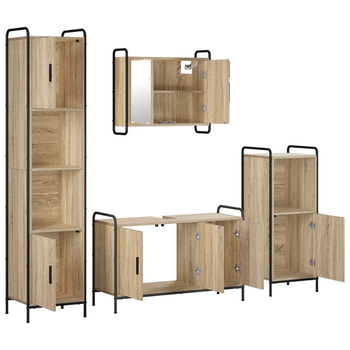 Set dulap baie 4 buc. Stejar Sonoma 40 x 36 x 181 cm WALTI
