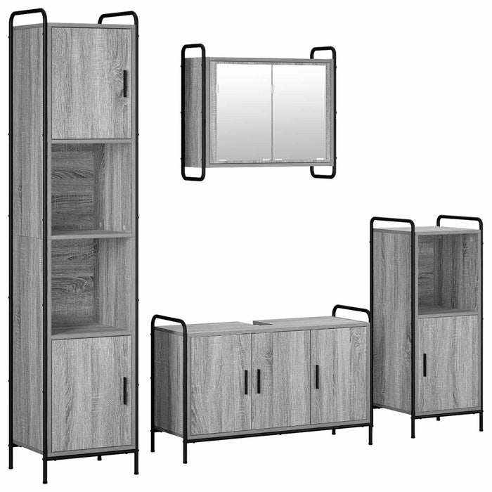 Set dulap baie 4 buc. Sonoma gri 40 x 36 x 181 cm WALTI