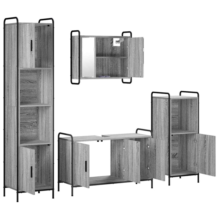 Set dulap baie 4 buc. Sonoma gri 40 x 36 x 181 cm WALTI