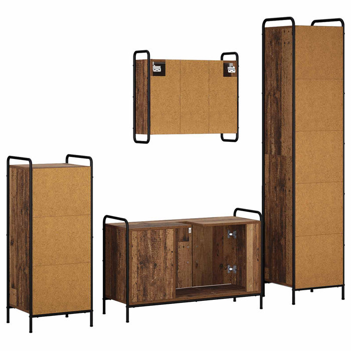 Set dulap baie 4 buc. Lemn vechi 40 x 36 x 181 cm WALTI