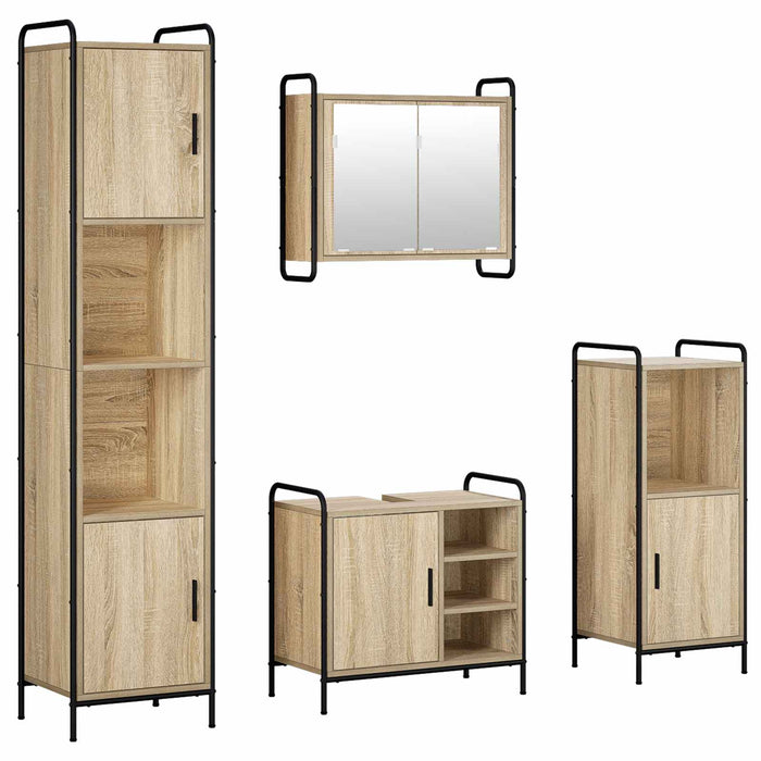 Set dulap baie 4 buc. Stejar Sonoma 40 x 36 x 181 cm WALTI