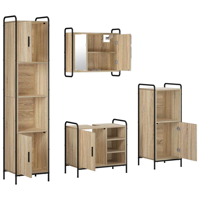 Set dulap baie 4 buc. Stejar Sonoma 40 x 36 x 181 cm WALTI