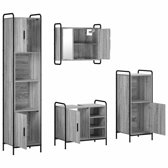 Set dulap baie 4 buc. Sonoma gri 40 x 36 x 181 cm WALTI