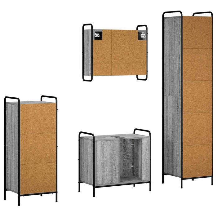 Set dulap baie 4 buc. Sonoma gri 40 x 36 x 181 cm WALTI