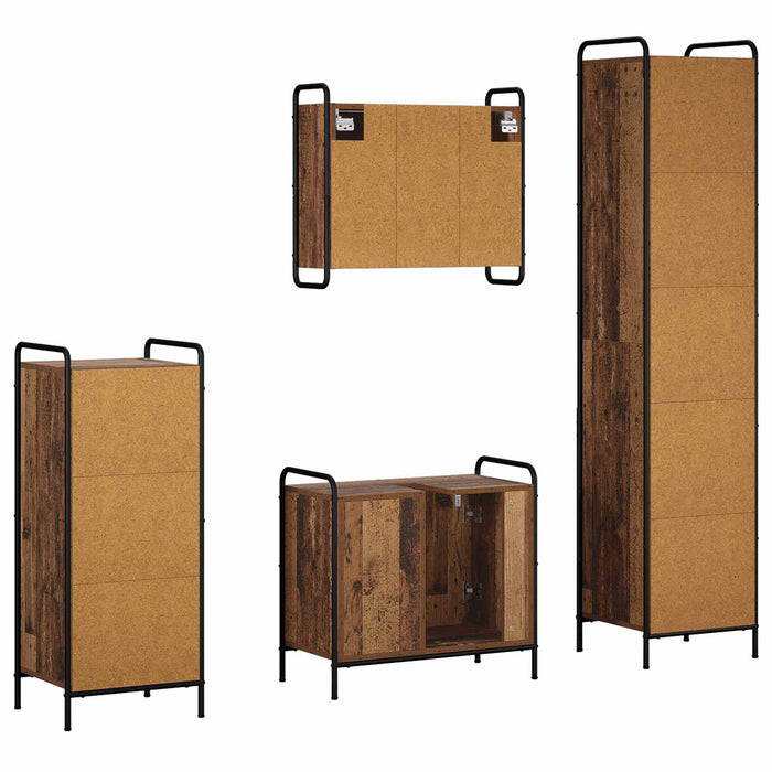 Set dulap baie 4 buc. Lemn vechi 40 x 36 x 181 cm WALTI