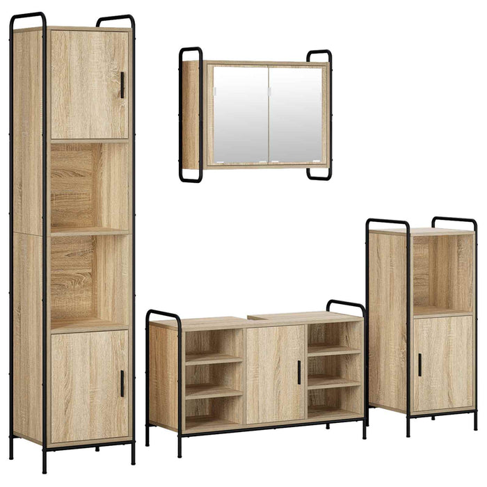 Set dulap baie 4 buc. Stejar Sonoma 40 x 36 x 181 cm WALTI