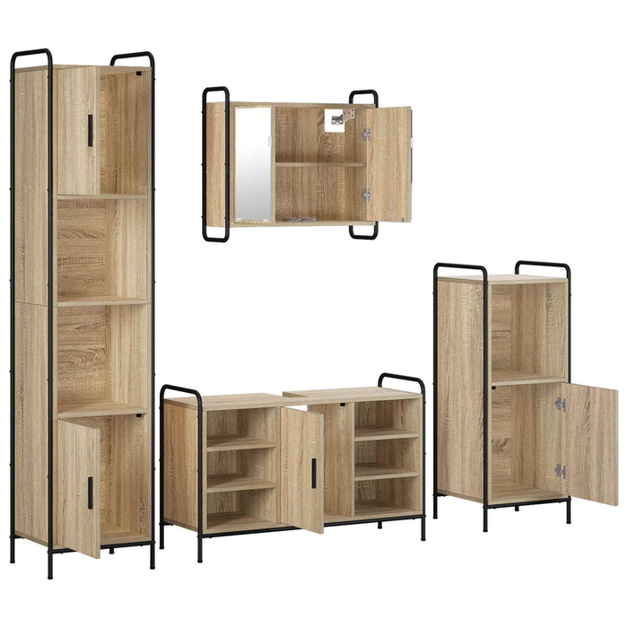 Set dulap baie 4 buc. Stejar Sonoma 40 x 36 x 181 cm WALTI