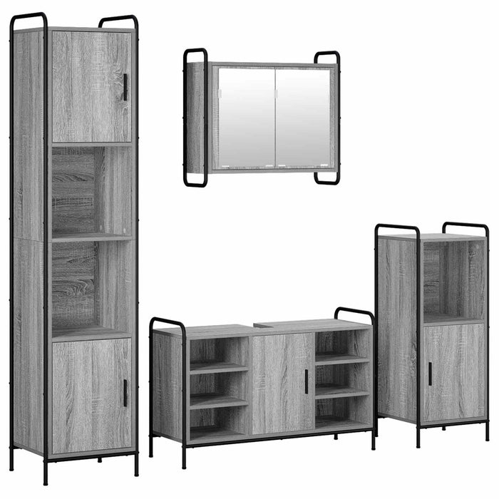 Set dulap baie 4 buc. Sonoma gri 40 x 36 x 181 cm WALTI