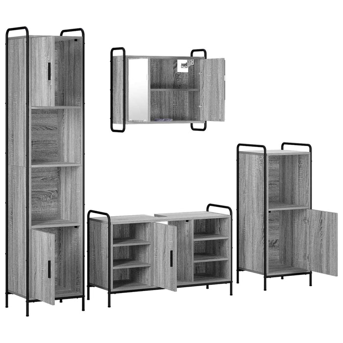 Set dulap baie 4 buc. Sonoma gri 40 x 36 x 181 cm WALTI