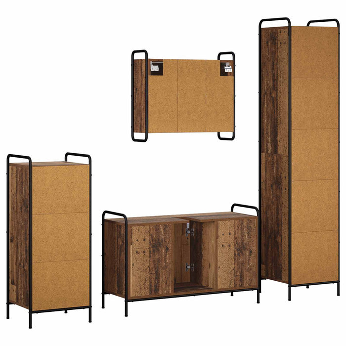 Set dulap baie 4 buc. Lemn vechi 40 x 36 x 181 cm WALTI