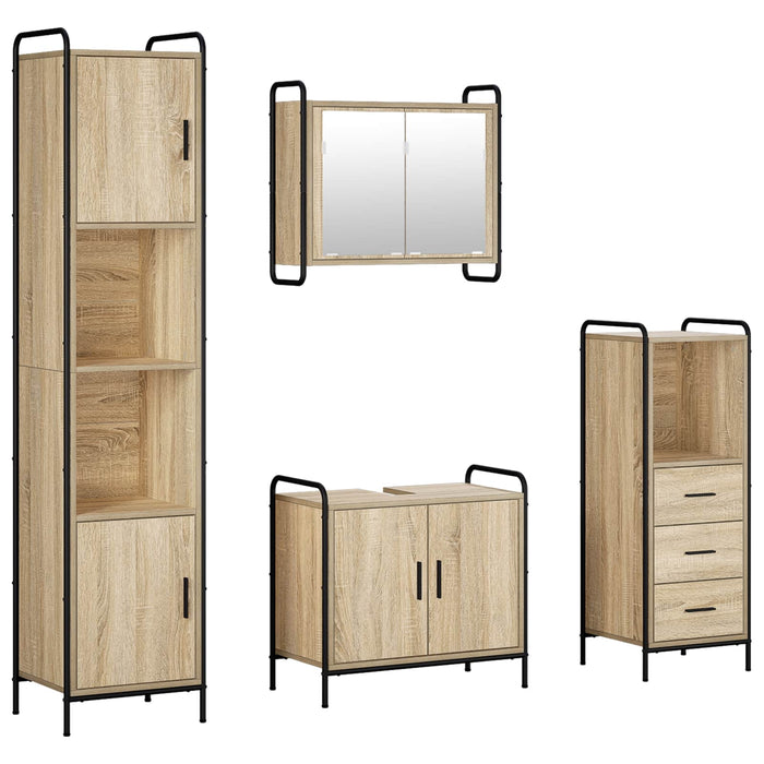 Set dulap baie 4 buc. Stejar Sonoma 40 x 36 x 181 cm WALTI