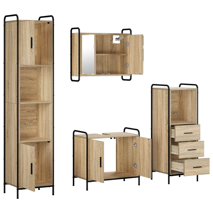 Set dulap baie 4 buc. Stejar Sonoma 40 x 36 x 181 cm WALTI