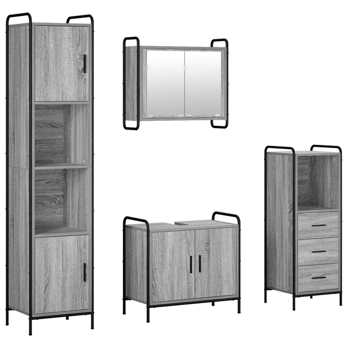 Set dulap baie 4 buc. Sonoma gri 40 x 36 x 181 cm WALTI