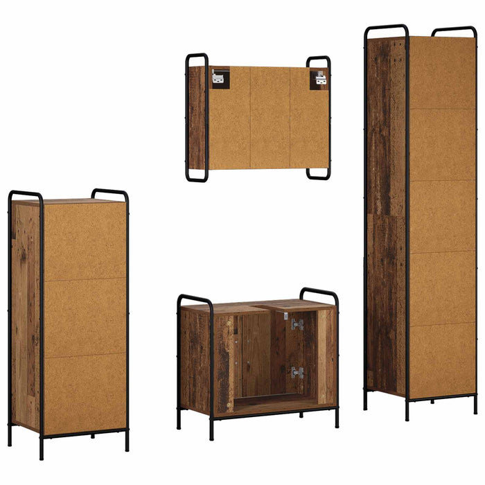 Set dulap baie 4 buc. Lemn vechi 40 x 36 x 181 cm WALTI
