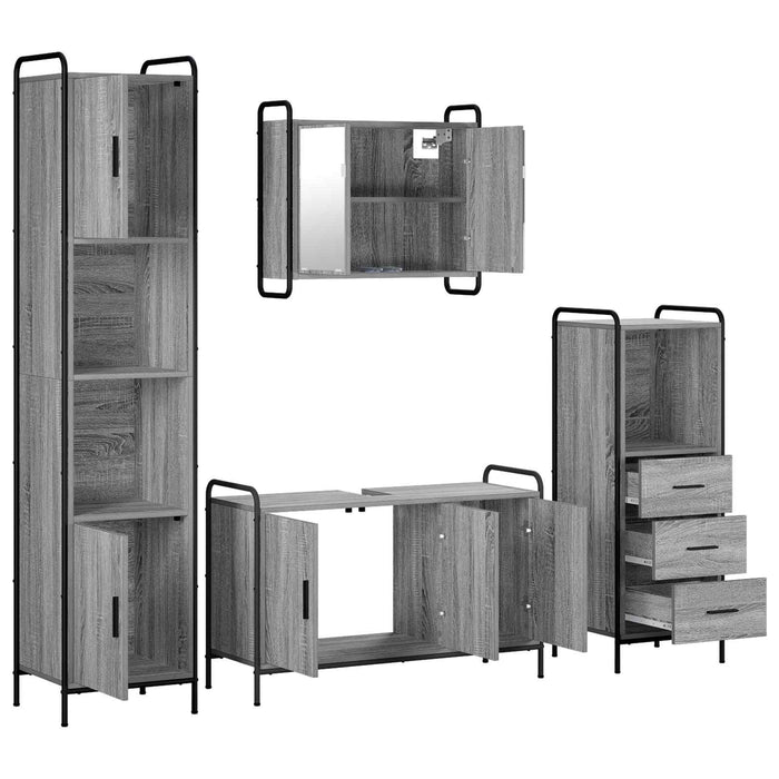Set dulap baie 4 buc. Sonoma gri 40 x 36 x 181 cm WALTI