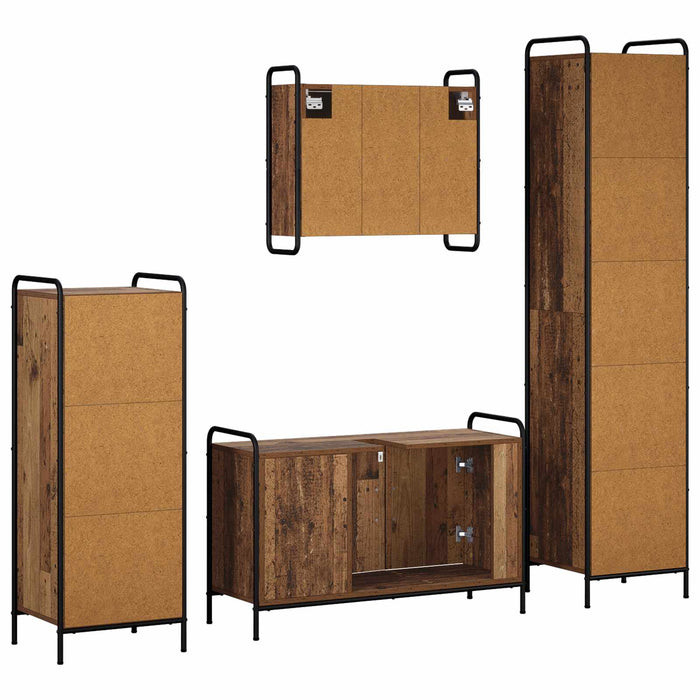 Set dulap baie 4 buc. Lemn vechi 40 x 36 x 181 cm WALTI
