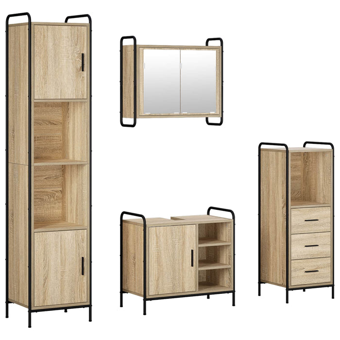 Set dulap baie 4 buc. Stejar Sonoma 40 x 36 x 181 cm WALTI