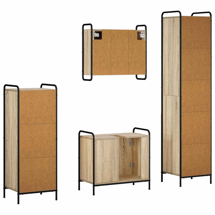 Set dulap baie 4 buc. Stejar Sonoma 40 x 36 x 181 cm WALTI