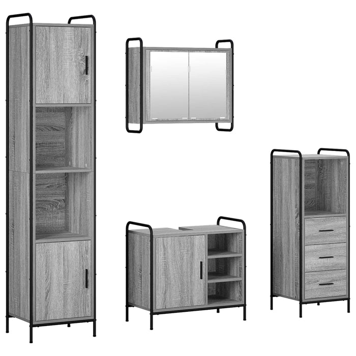 Set dulap baie 4 buc. Sonoma gri 40 x 36 x 181 cm WALTI