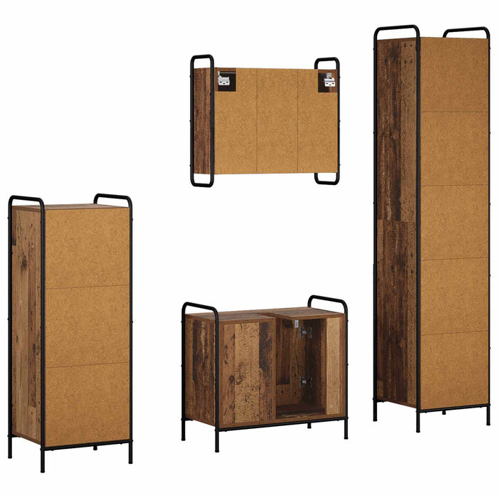 Set dulap baie 4 buc. Lemn vechi 40 x 36 x 181 cm WALTI