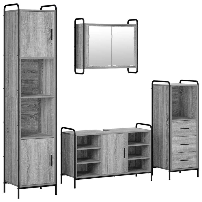 Set dulap baie 4 buc. Sonoma gri 40 x 36 x 181 cm WALTI