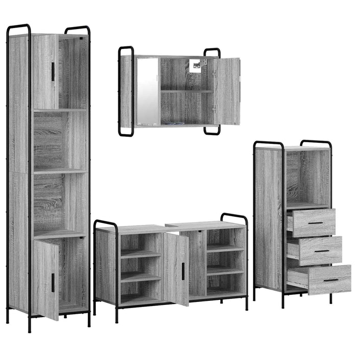 Set dulap baie 4 buc. Sonoma gri 40 x 36 x 181 cm WALTI