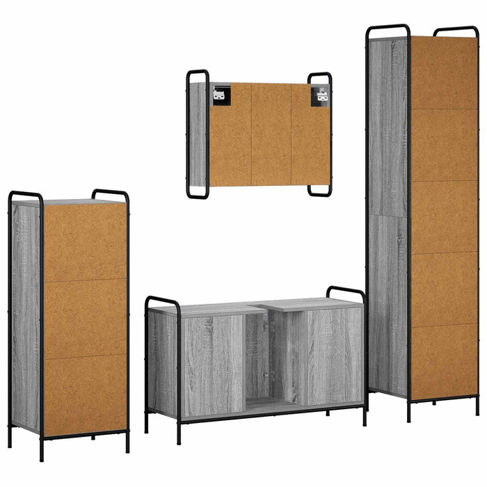 Set dulap baie 4 buc. Sonoma gri 40 x 36 x 181 cm WALTI